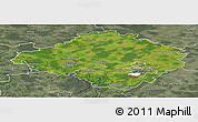 Satellite Panoramic Map of Siauliu, semi-desaturated