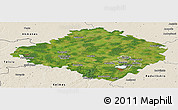 Satellite Panoramic Map of Siauliu, shaded relief outside
