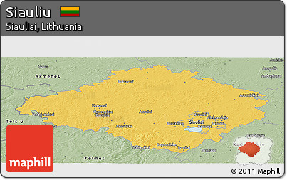Savanna Style Panoramic Map of Siauliu