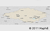 Shaded Relief Panoramic Map of Siauliu, desaturated
