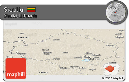 Shaded Relief Panoramic Map of Siauliu