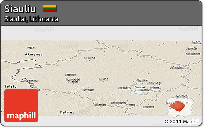 Shaded Relief Panoramic Map of Siauliu