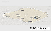 Shaded Relief Panoramic Map of Siauliu, lighten, semi-desaturated