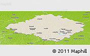 Shaded Relief Panoramic Map of Siauliu, physical outside