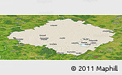 Shaded Relief Panoramic Map of Siauliu, satellite outside