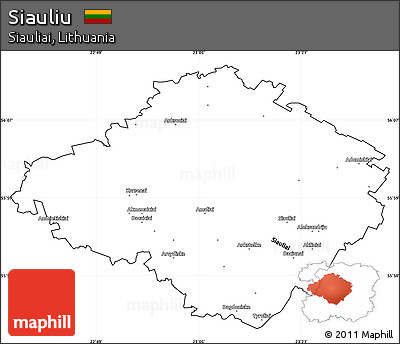 Blank Simple Map of Siauliu, cropped outside