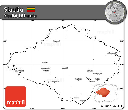 Blank Simple Map of Siauliu, cropped outside