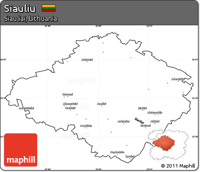 Blank Simple Map of Siauliu, cropped outside