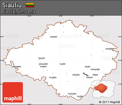 Classic Style Simple Map of Siauliu, cropped outside