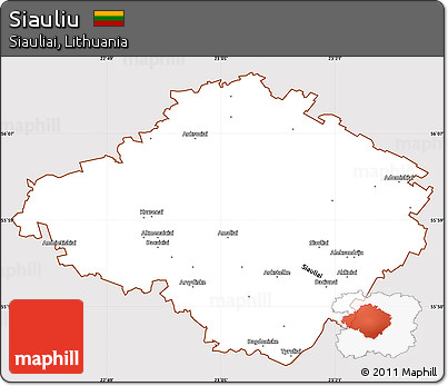 Classic Style Simple Map of Siauliu, cropped outside