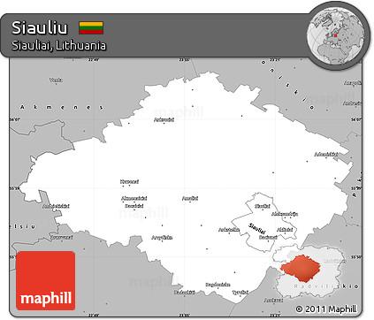 Gray Simple Map of Siauliu