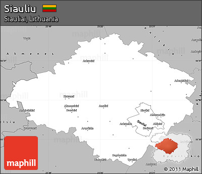 Gray Simple Map of Siauliu