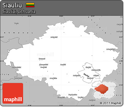 Gray Simple Map of Siauliu