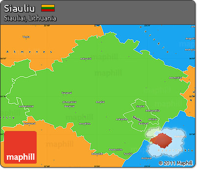 Political Simple Map of Siauliu