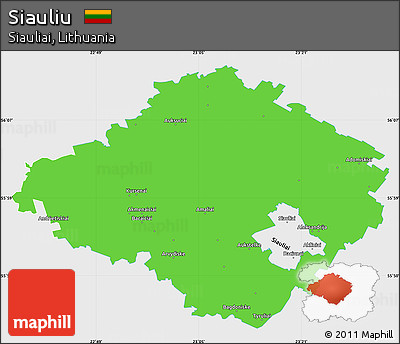 Political Simple Map of Siauliu, single color outside