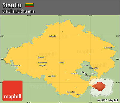 Savanna Style Simple Map of Siauliu, single color outside