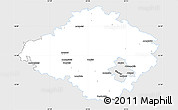 Silver Style Simple Map of Siauliu, single color outside