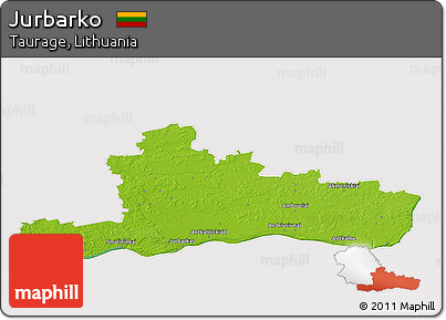 Physical 3D Map of Jurbarko, cropped outside