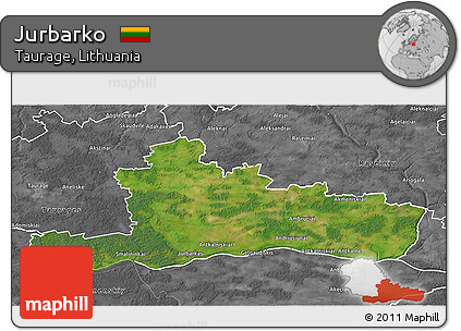 Satellite 3D Map of Jurbarko, desaturated
