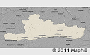 Shaded Relief 3D Map of Jurbarko, darken, desaturated