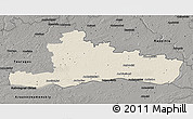 Shaded Relief 3D Map of Jurbarko, darken, semi-desaturated