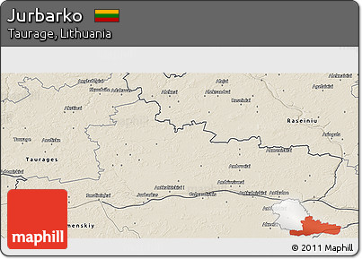 Shaded Relief 3D Map of Jurbarko