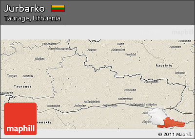 Shaded Relief 3D Map of Jurbarko