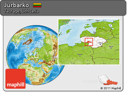 Physical Location Map of Jurbarko, highlighted country