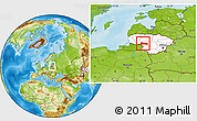 Physical Location Map of Jurbarko, highlighted country