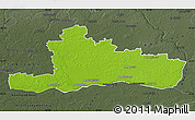 Physical Map of Jurbarko, darken, semi-desaturated