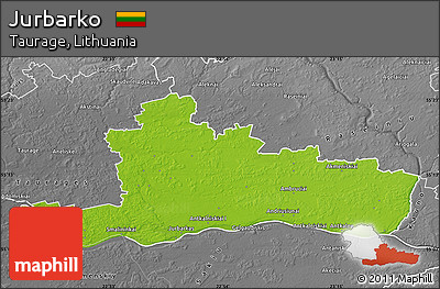 Physical Map of Jurbarko, desaturated