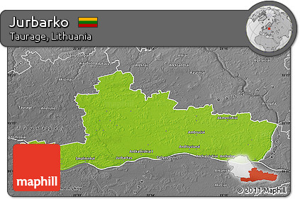 Physical Map of Jurbarko, desaturated