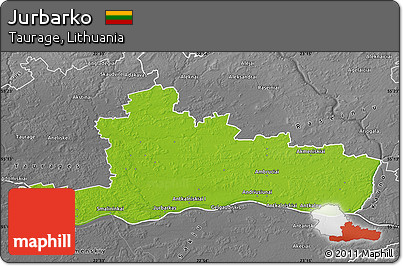 Physical Map of Jurbarko, desaturated
