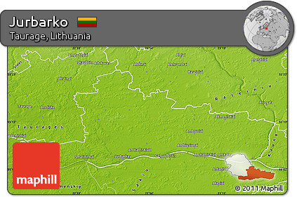 Physical Map of Jurbarko