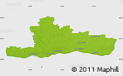 Physical Map of Jurbarko, single color outside