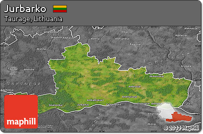 Satellite Map of Jurbarko, desaturated