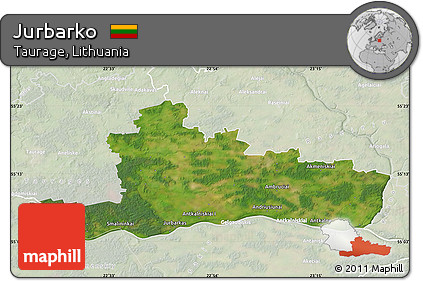 Satellite Map of Jurbarko, lighten