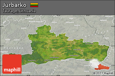 Satellite Map of Jurbarko, lighten, semi-desaturated