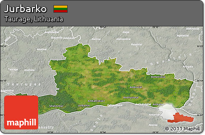 Satellite Map of Jurbarko, lighten, semi-desaturated