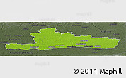 Physical Panoramic Map of Jurbarko, darken, semi-desaturated