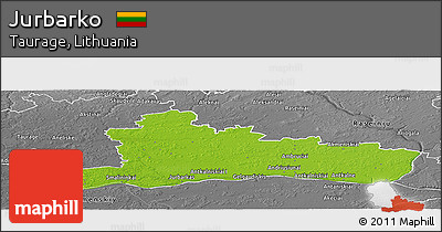 Physical Panoramic Map of Jurbarko, desaturated