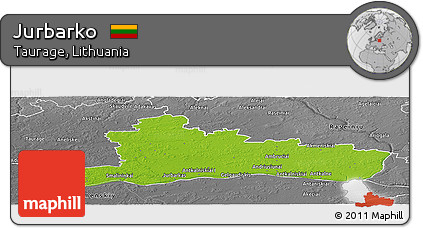 Physical Panoramic Map of Jurbarko, desaturated
