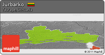 Physical Panoramic Map of Jurbarko, desaturated