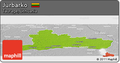 Physical Panoramic Map of Jurbarko, lighten, desaturated
