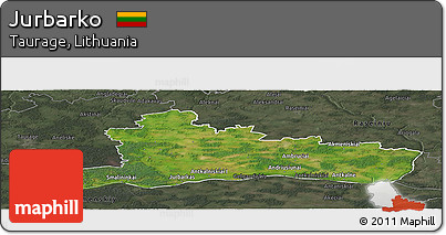 Satellite Panoramic Map of Jurbarko, darken, semi-desaturated