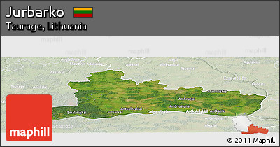 Satellite Panoramic Map of Jurbarko, lighten