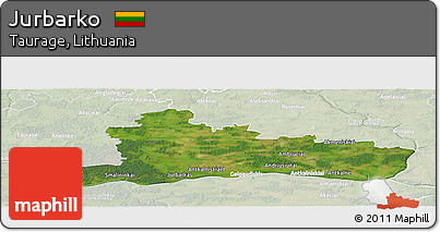 Satellite Panoramic Map of Jurbarko, lighten