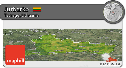 Satellite Panoramic Map of Jurbarko, semi-desaturated