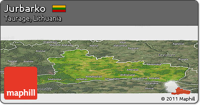 Satellite Panoramic Map of Jurbarko, semi-desaturated