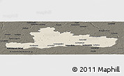 Shaded Relief Panoramic Map of Jurbarko, darken